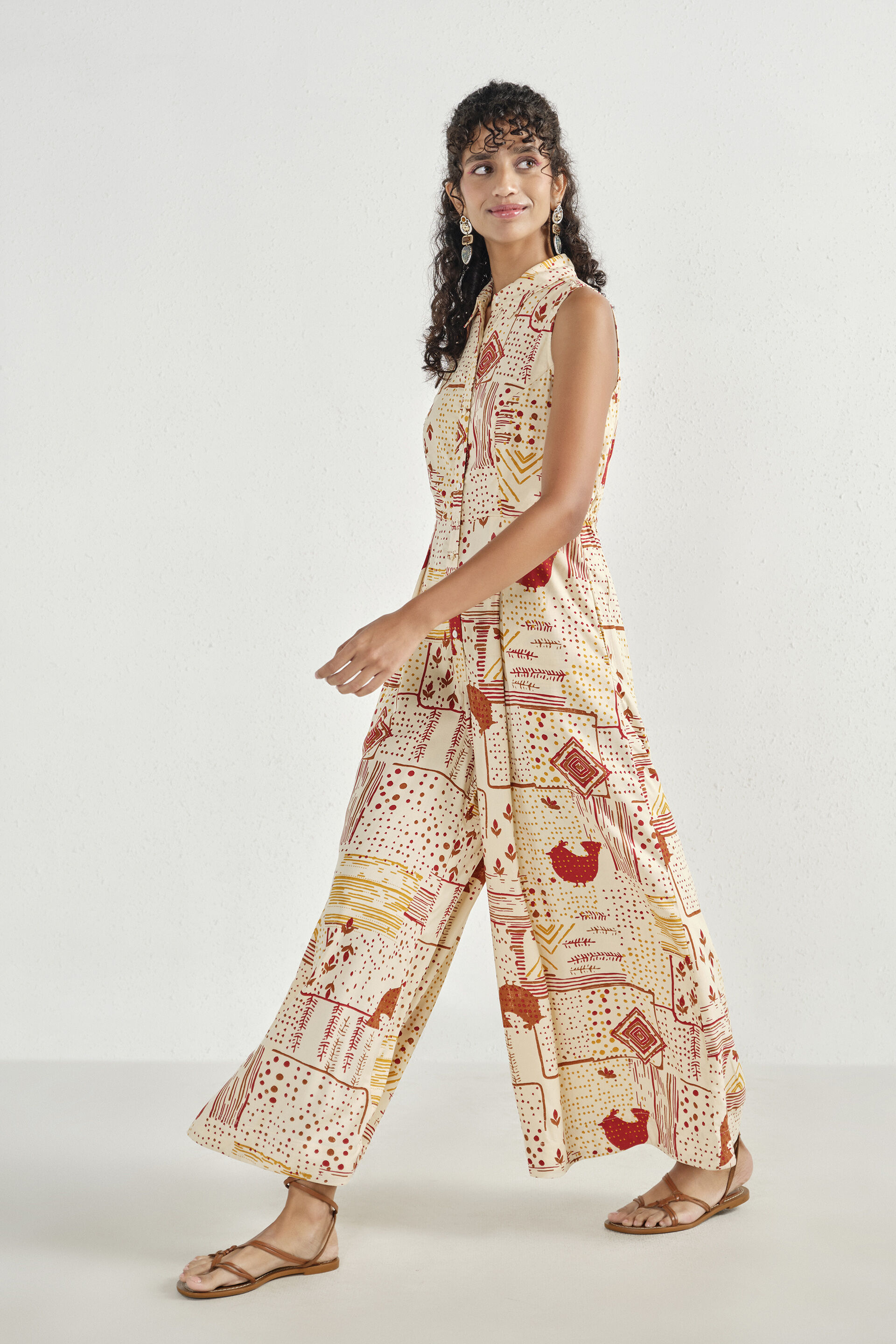 White Meadow Modal Jumpsuit, Off White, image 3